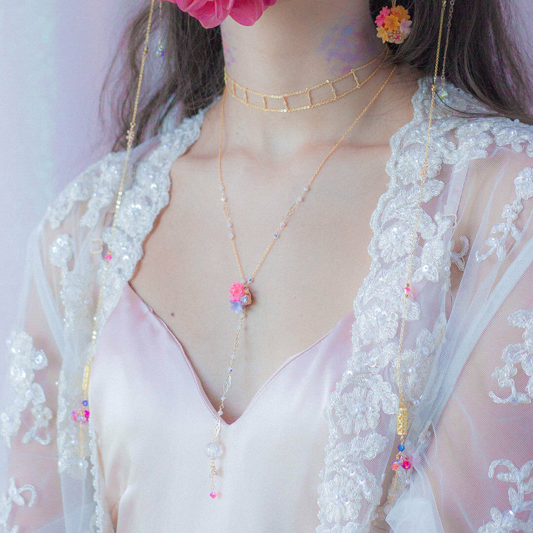 ZINNIA Mermaid Gold-plated 925 Silver Floral Necklace