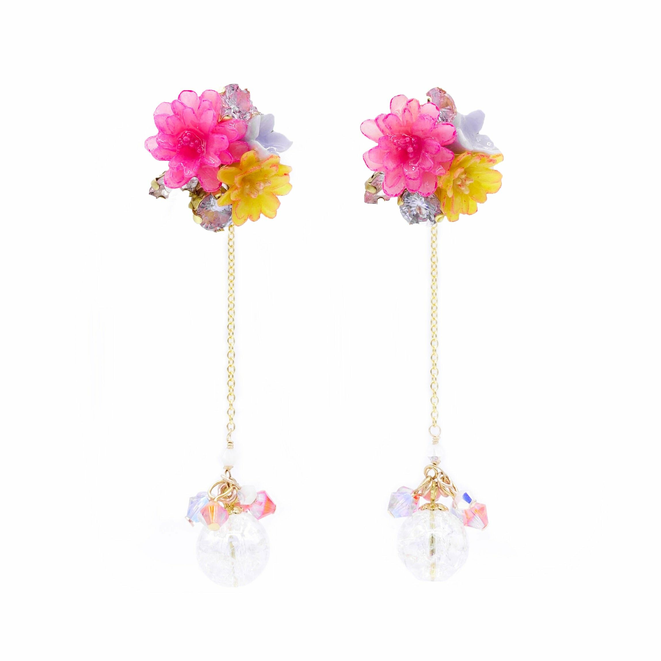 ZINNIA Mermaid Gold-plated 925 Silver Detachable Dangle Earrings