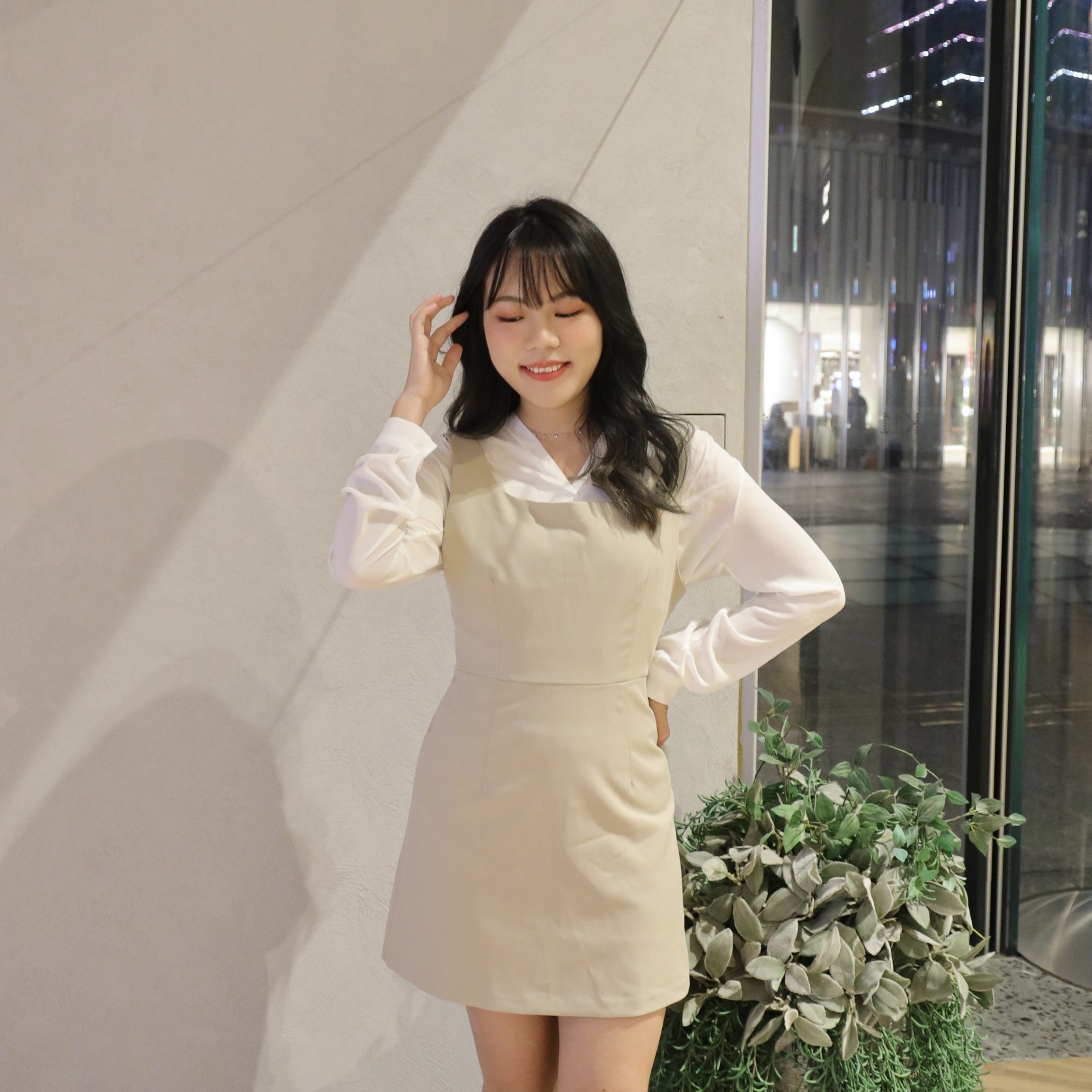 ✨ ||OPS183|| 方領氣質少女短連身裙