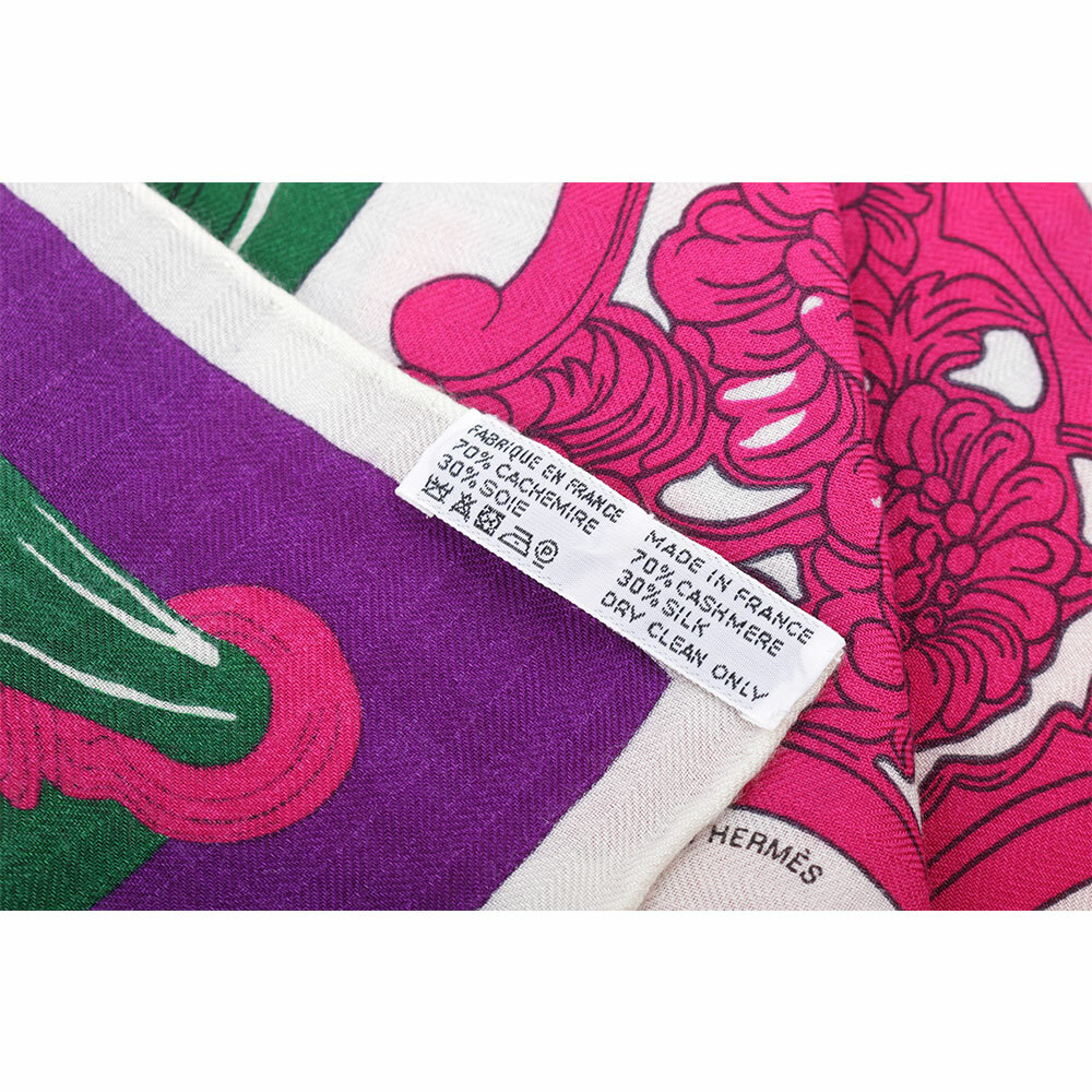【HERMES】Della Cavalleria 彩色羊毛混絲絲巾(140 x 140)
