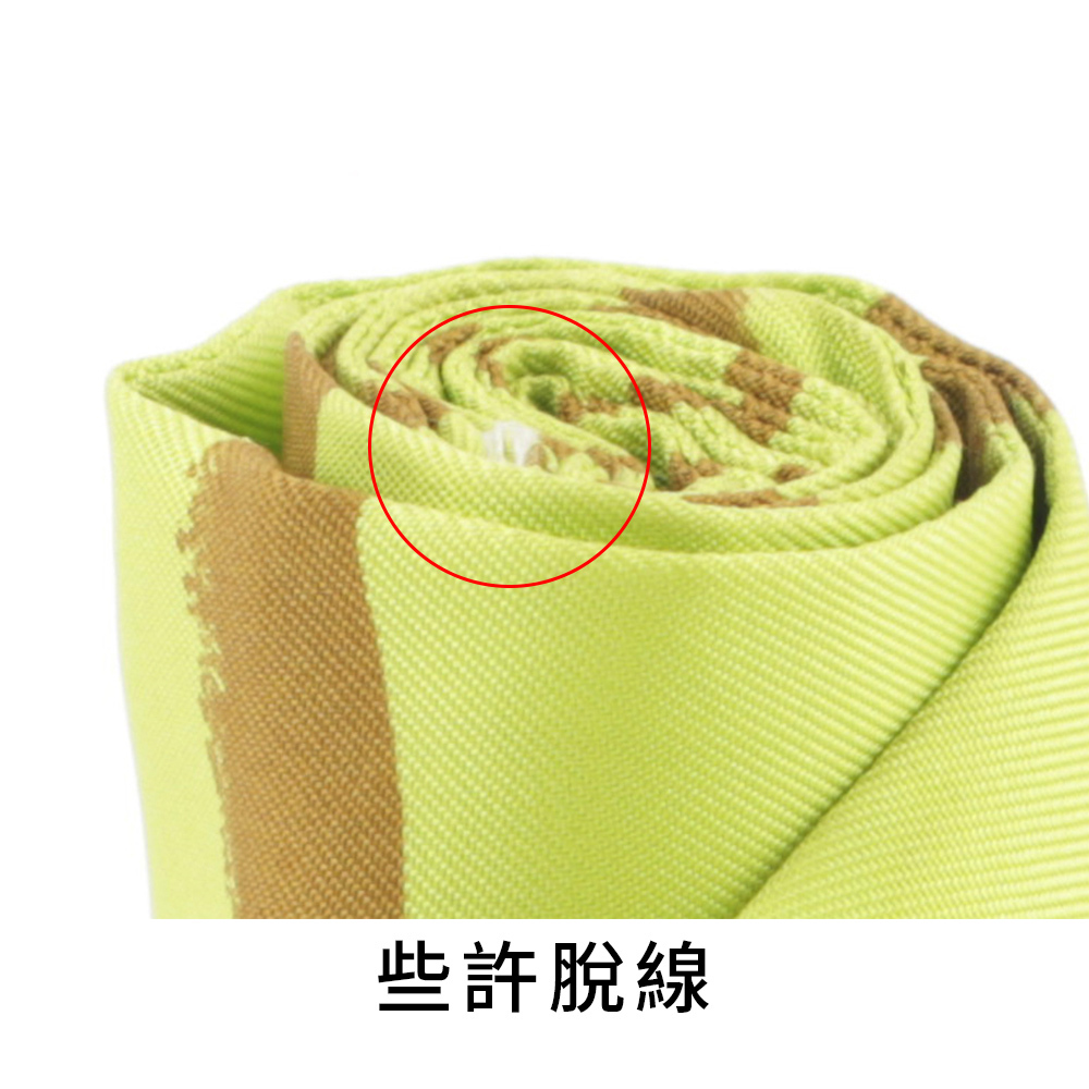 【HERMES】Twilly芥末黃條紋絲巾(單條)(芥末綠/芥末黃)