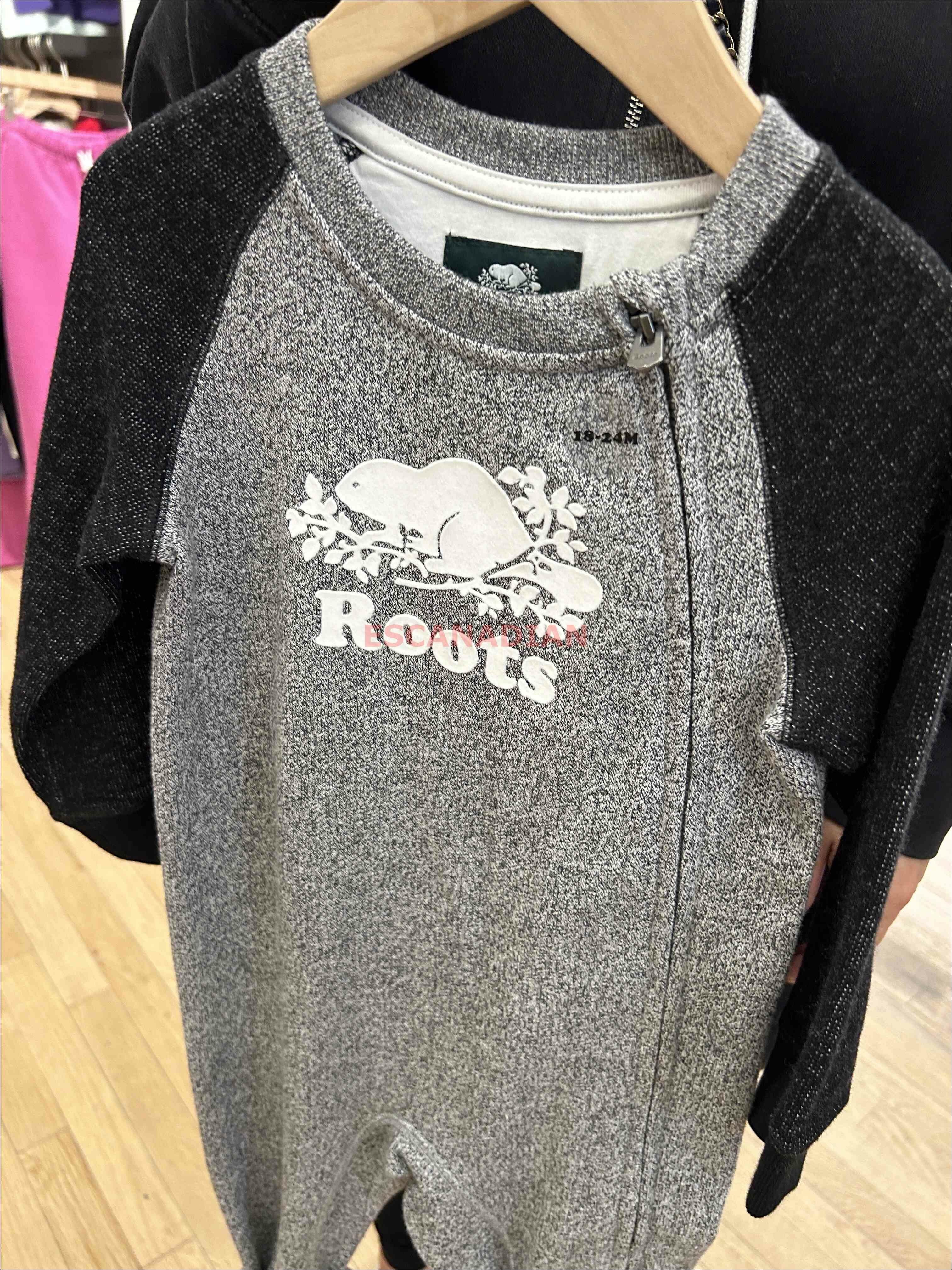 Baby ROOTS 有機棉 經典款 拚色 刷毛包屁衣