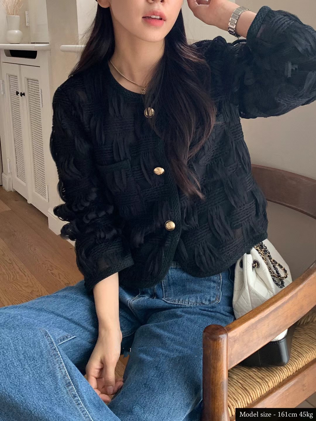 預購-🇰🇷高質感設計品牌羽毛編織典雅外套