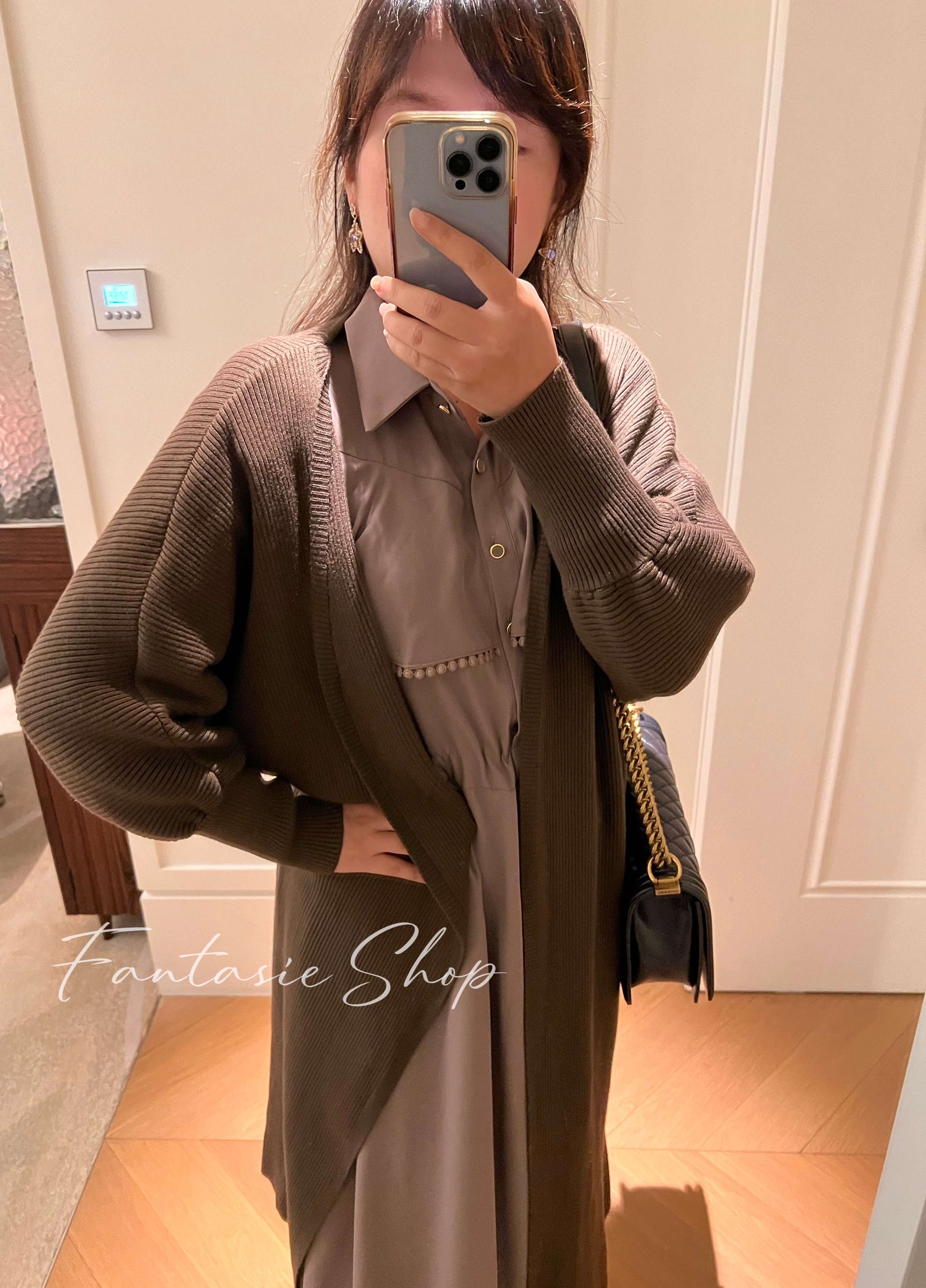 🇰🇷質感條紋寬袖長罩衫