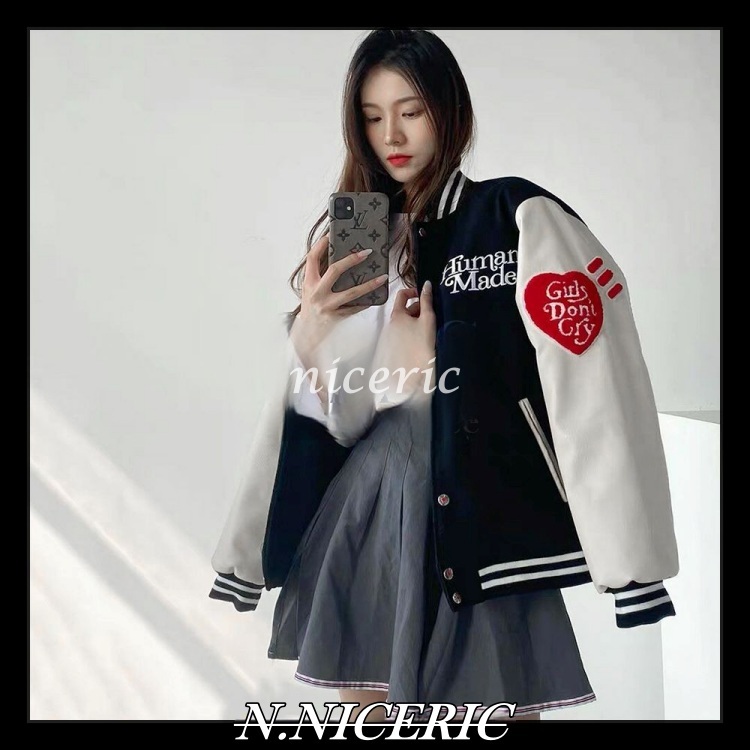 [Nice日韓歐美代購］HUMAN MADE聯名伊勢丹限定 皮質袖棒球夾克外套 質感炸好❤️human made棒球外套