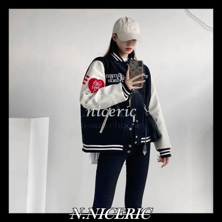 [Nice日韓歐美代購］HUMAN MADE聯名伊勢丹限定 皮質袖棒球夾克外套 質感炸好❤️human made棒球外套