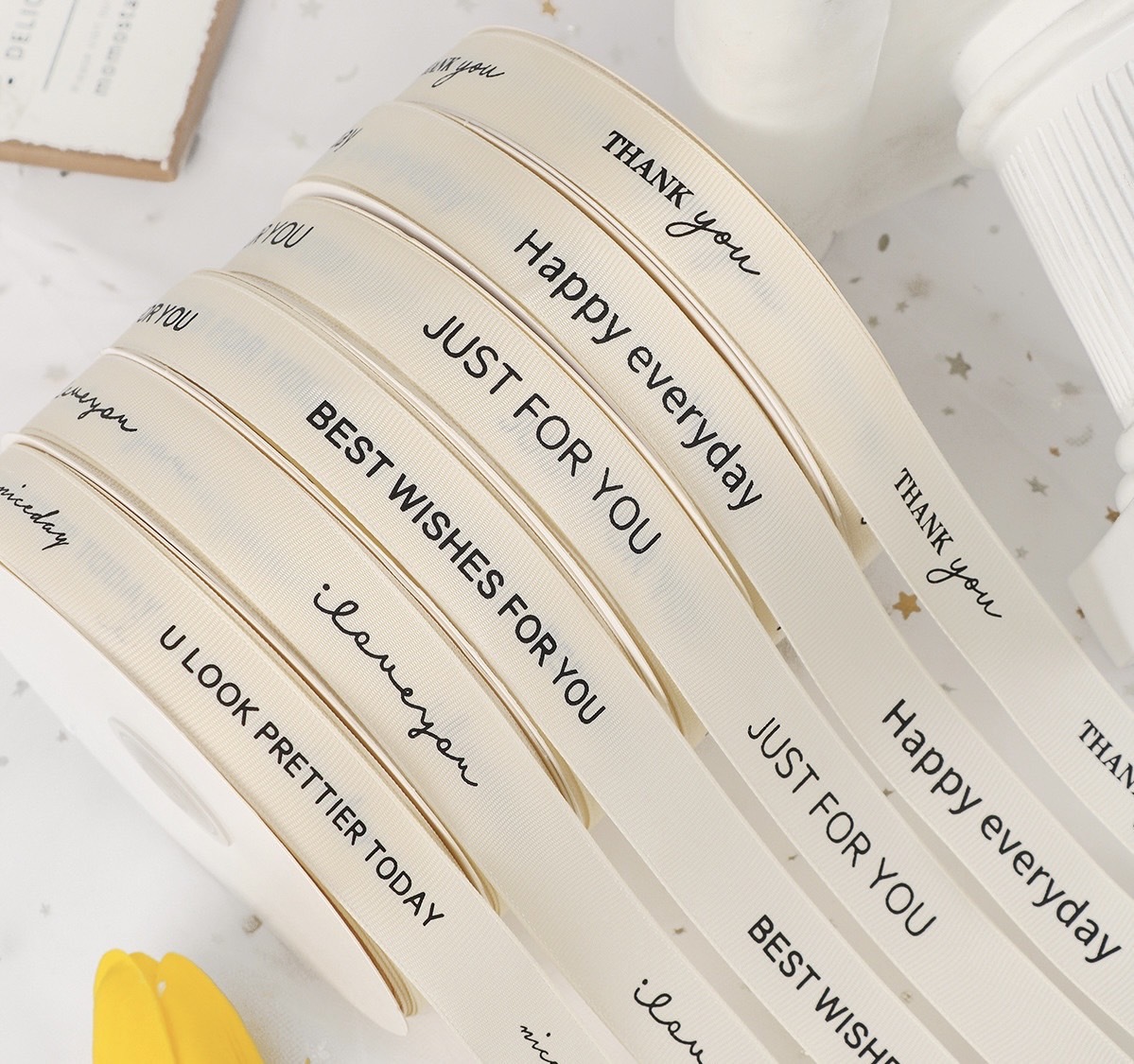 《3202》簡約字母質感緞帶