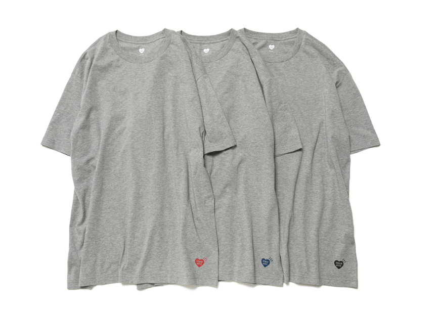 (Instock)human made - 3PACK T-SHIRT SET(BLK/Gray)(L/XL)