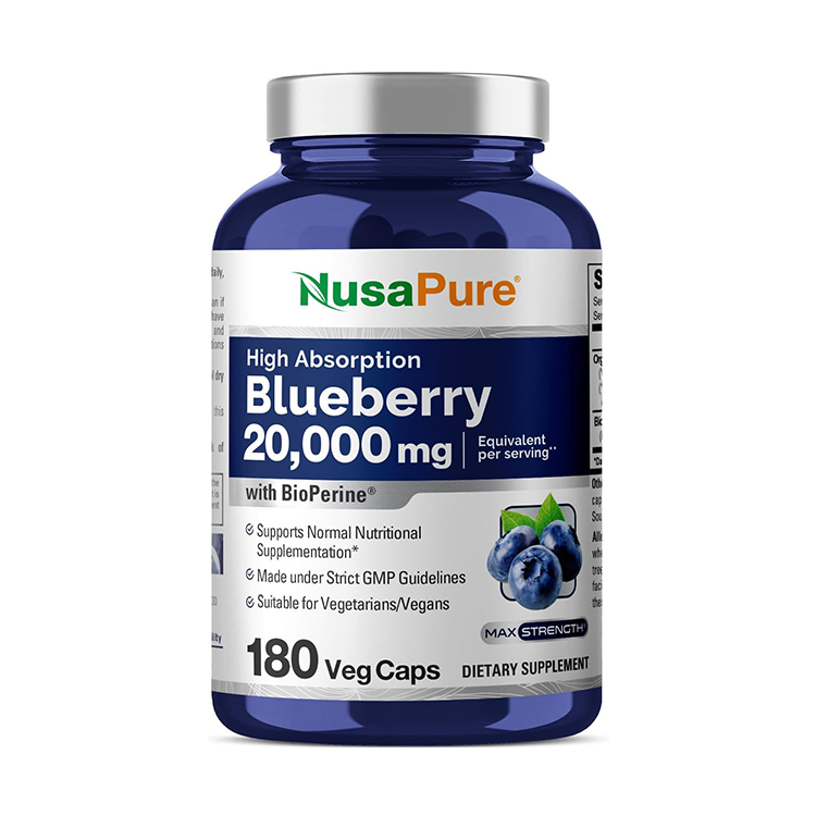 NusaPure Blueberry Concentrate 20000 mg, 180 Veg Caps