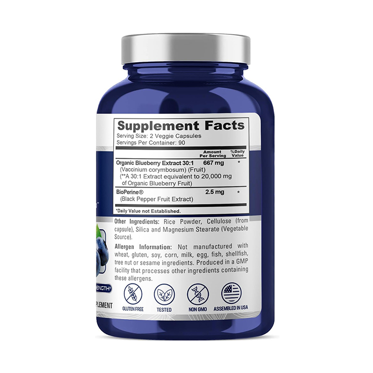 NusaPure Blueberry Concentrate 20000 mg, 180 Veg Caps