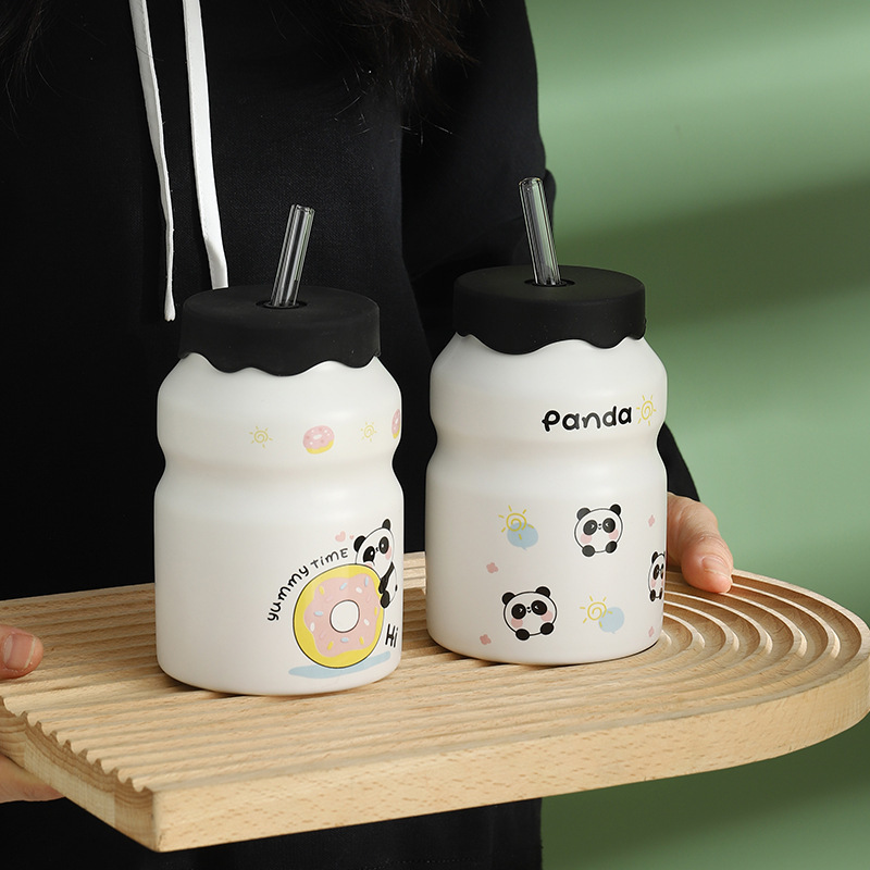 熊貓陶瓷杯(帶勺蓋) / 輕鬆購五金百貨 / F3-B-00 / 現貨