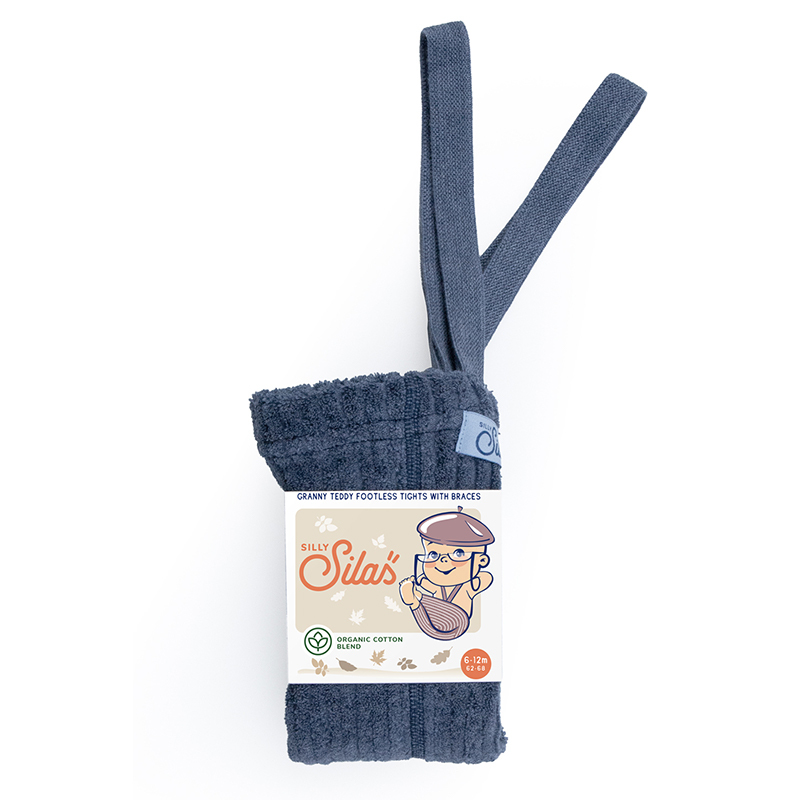 Silly Silas 復古泰迪吊帶褲-Steel Blue