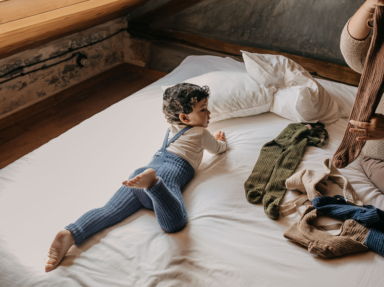 Silly Silas 復古泰迪吊帶褲-Steel Blue