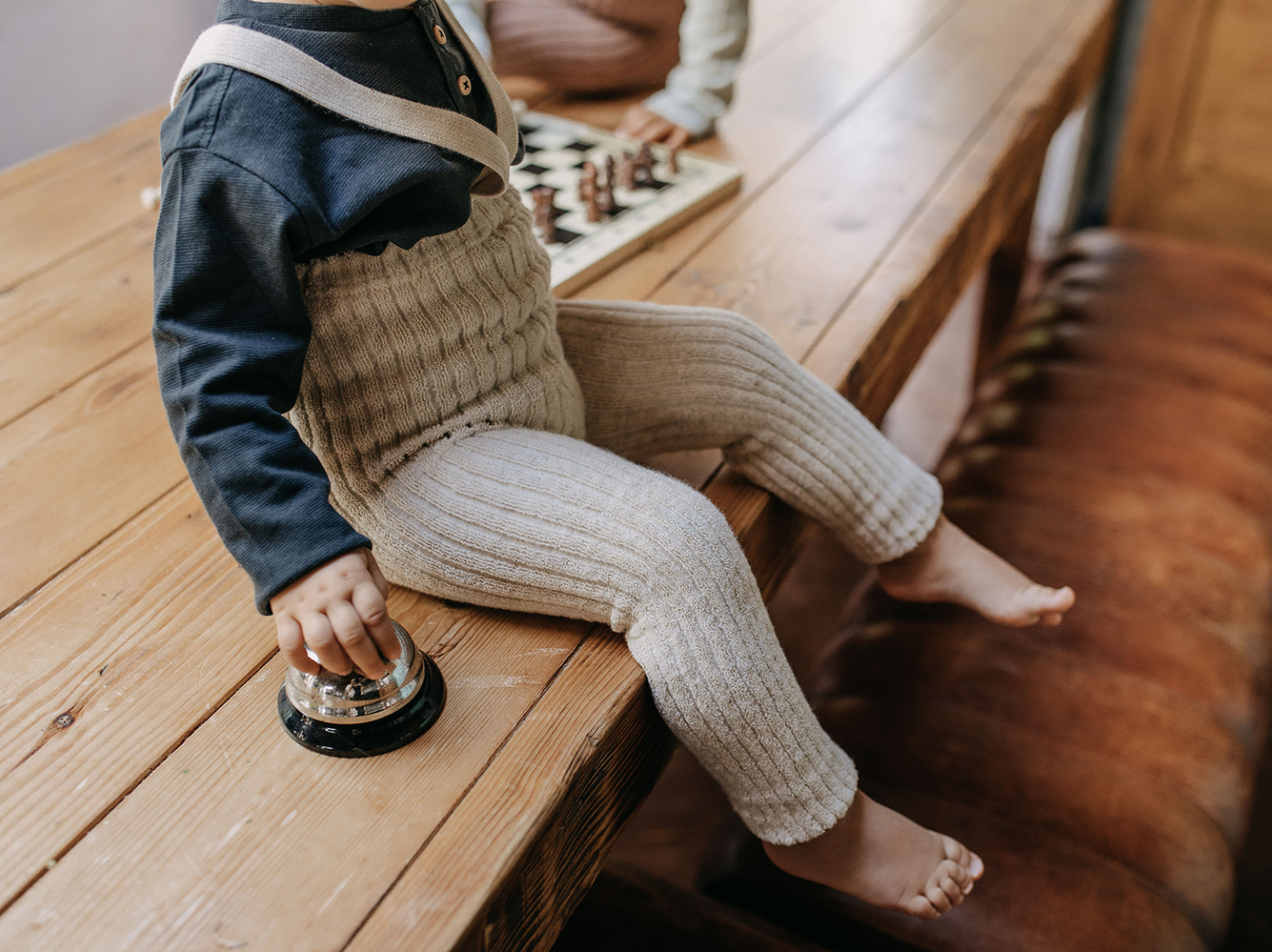 Silly Silas 復古泰迪吊帶褲-Cream Blend