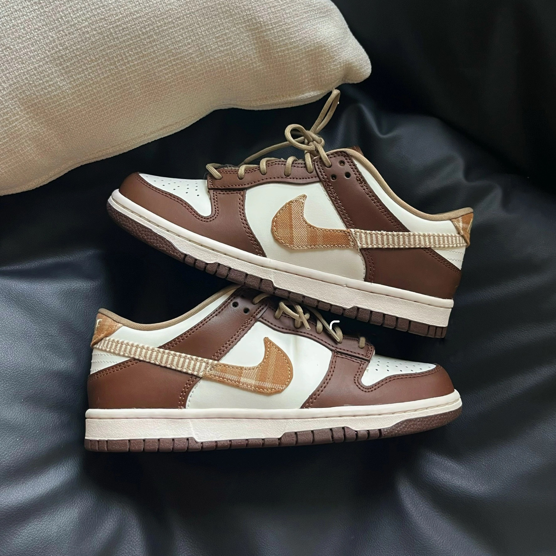 NIKE DUNK LOW GS 美拉德 巧克力色 可可色 摩卡 橘 大地色系 格紋 拼接 大童鞋 FV3653-191 / 預購
