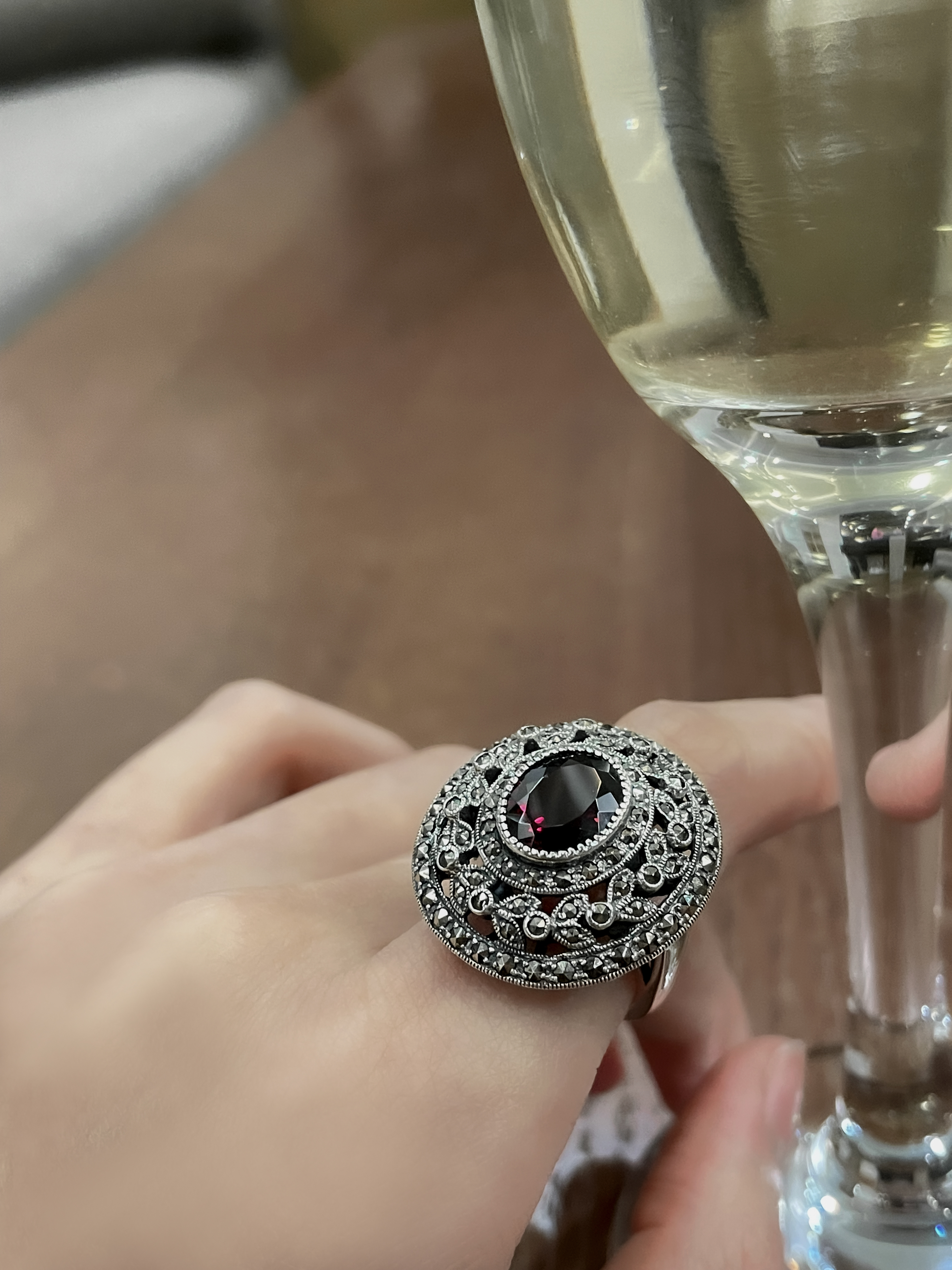 圓頂石榴石戒指（OP0711）