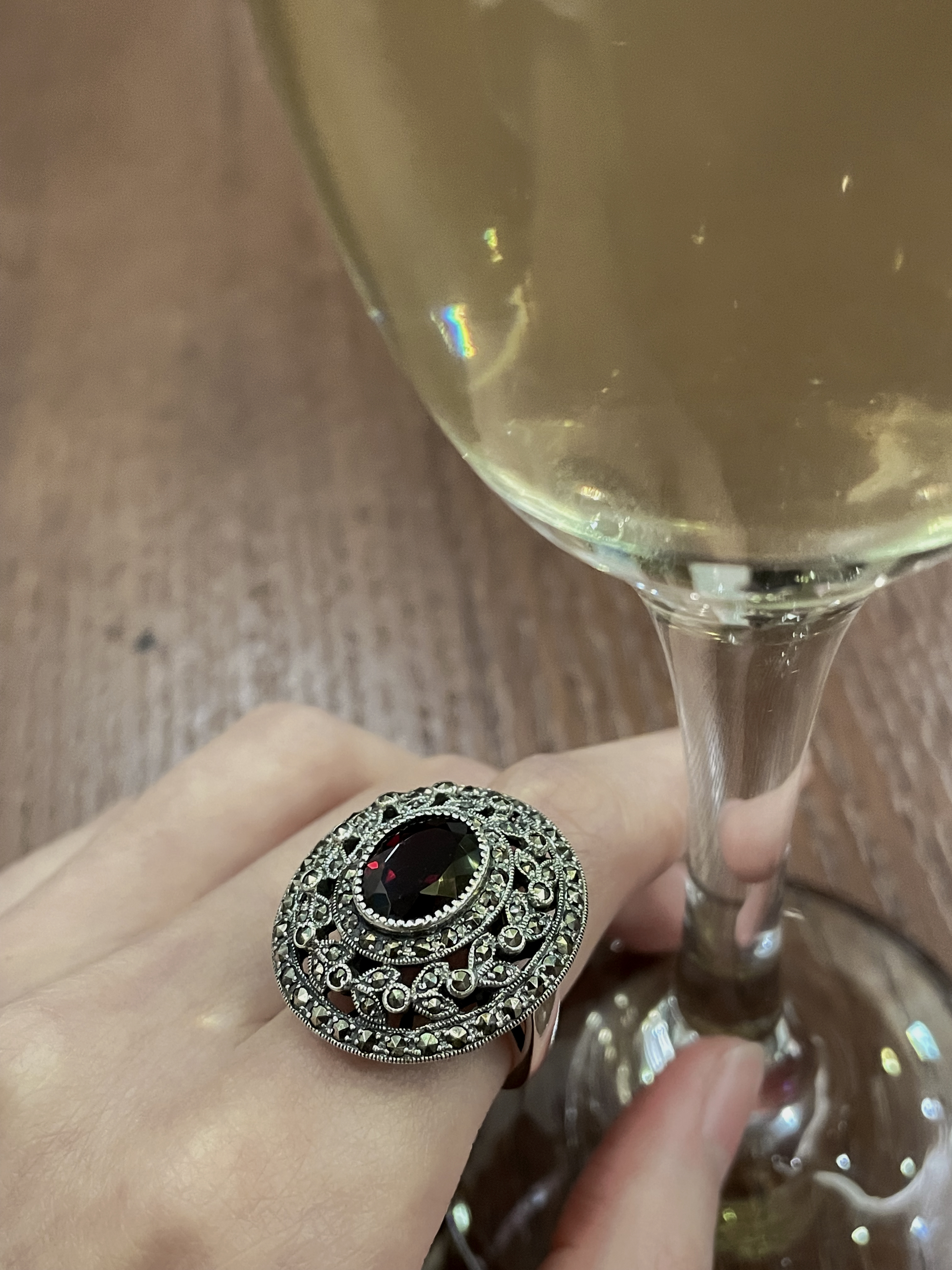 圓頂石榴石戒指（OP0711）