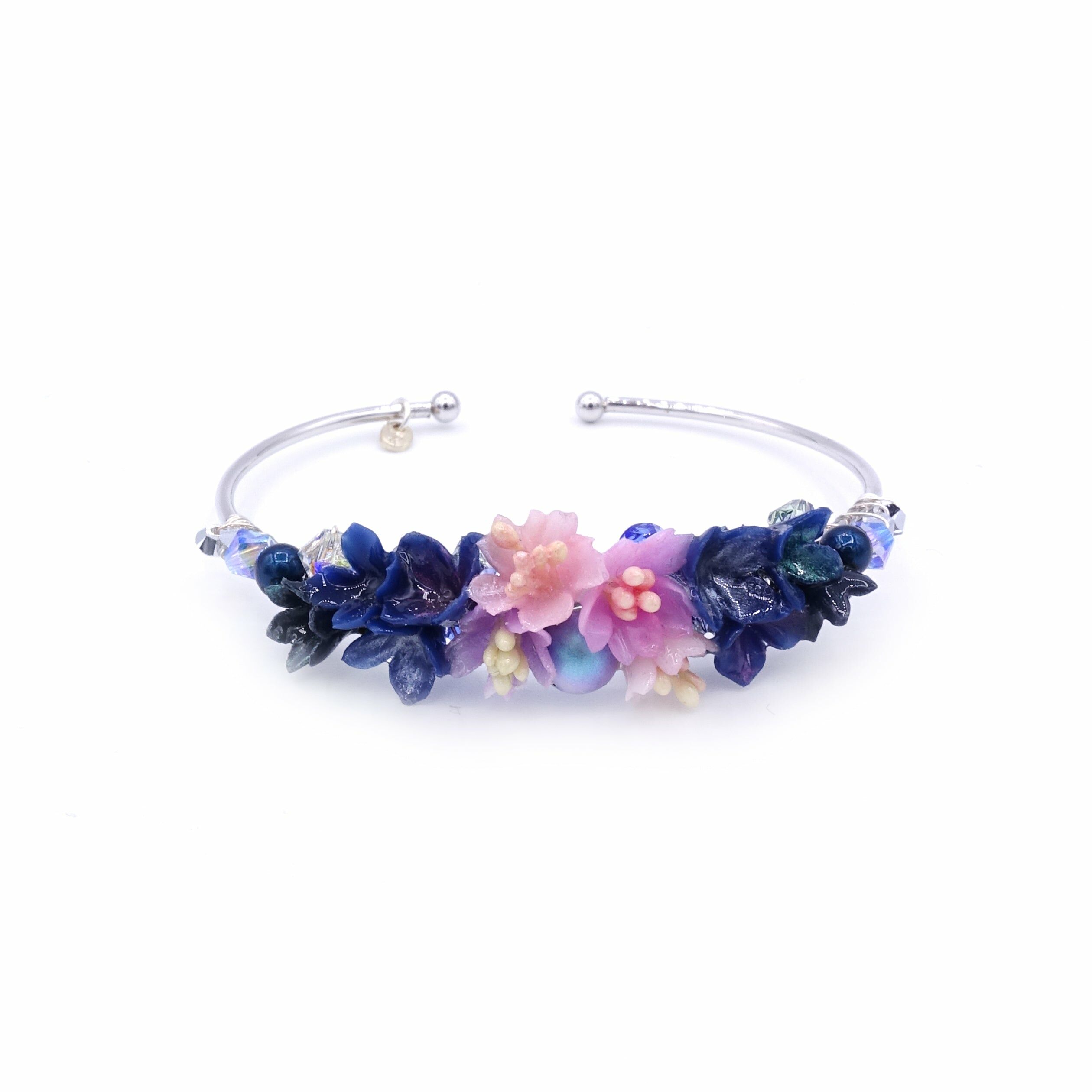SAKURA COLLECTION Night-Sakura Crystal Bouquet Bangle