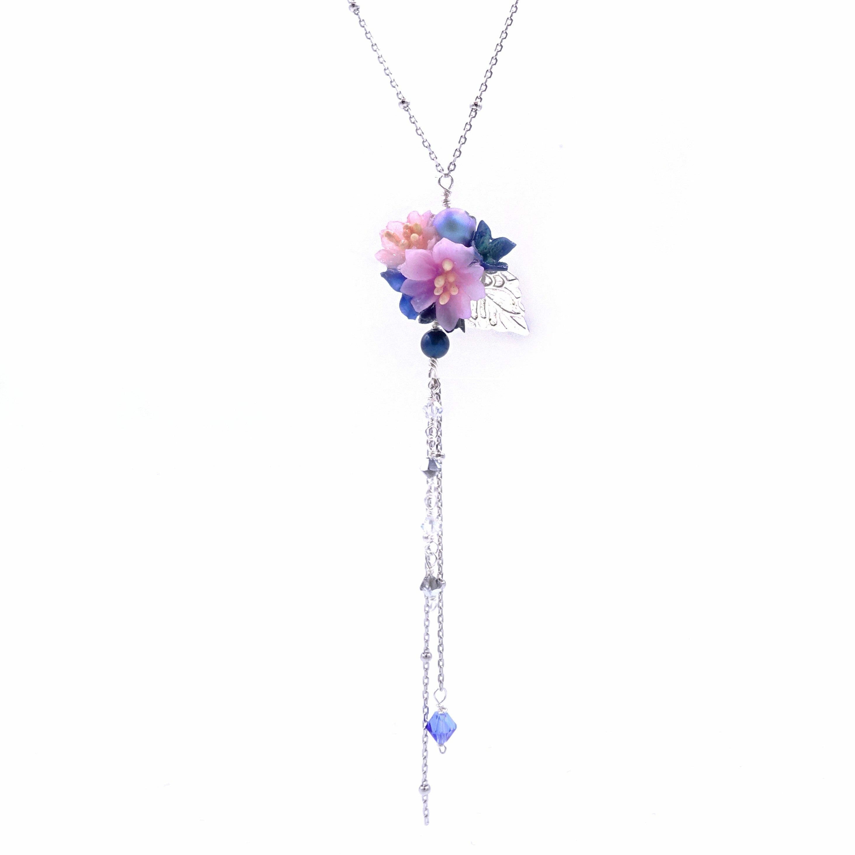 SAKURA COLLECTION Night-Sakura 925 Silver Crystal Necklace