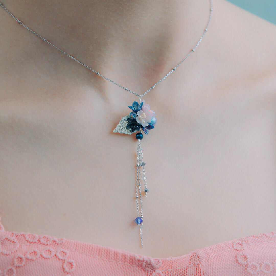 SAKURA COLLECTION Night-Sakura 925 Silver Crystal Necklace