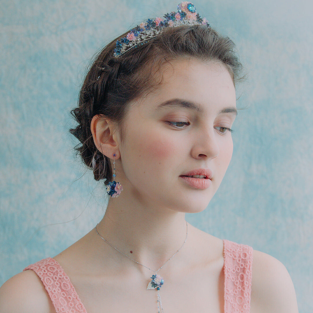 SAKURA COLLECTION Night-Sakura Floral Crystal Crown