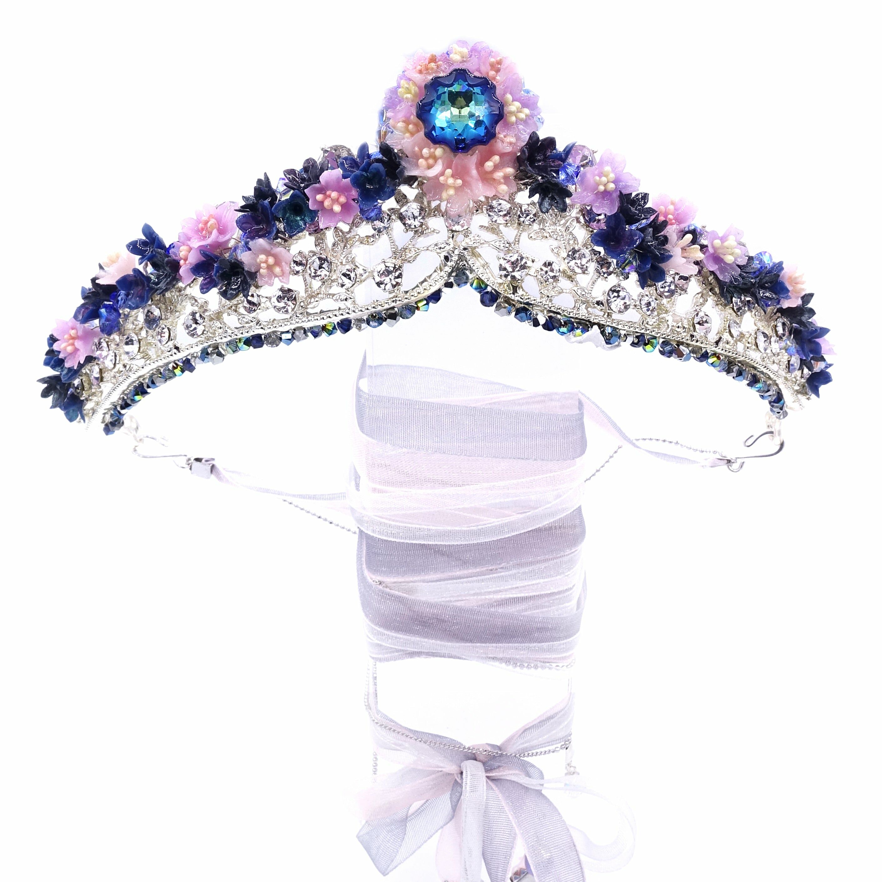 SAKURA COLLECTION Night-Sakura Floral Crystal Crown