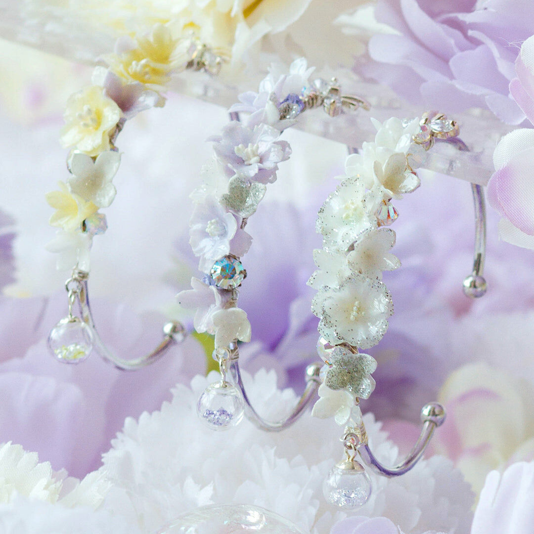 POM POM Peony Bouquet Silver-plated Bangle