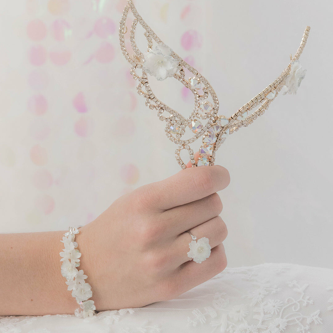 POM POM Peony Bouquet Silver-plated Bangle