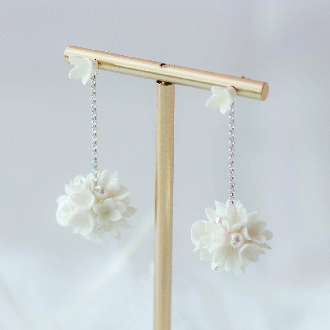 POM POM Peony 925 Silver 2-Way Earrings