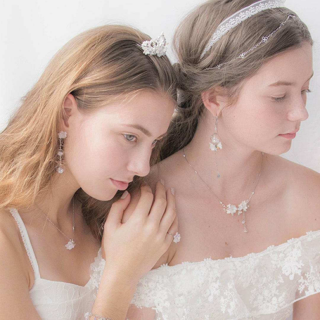 POM POM Peony Rain 925 Silver Earrings