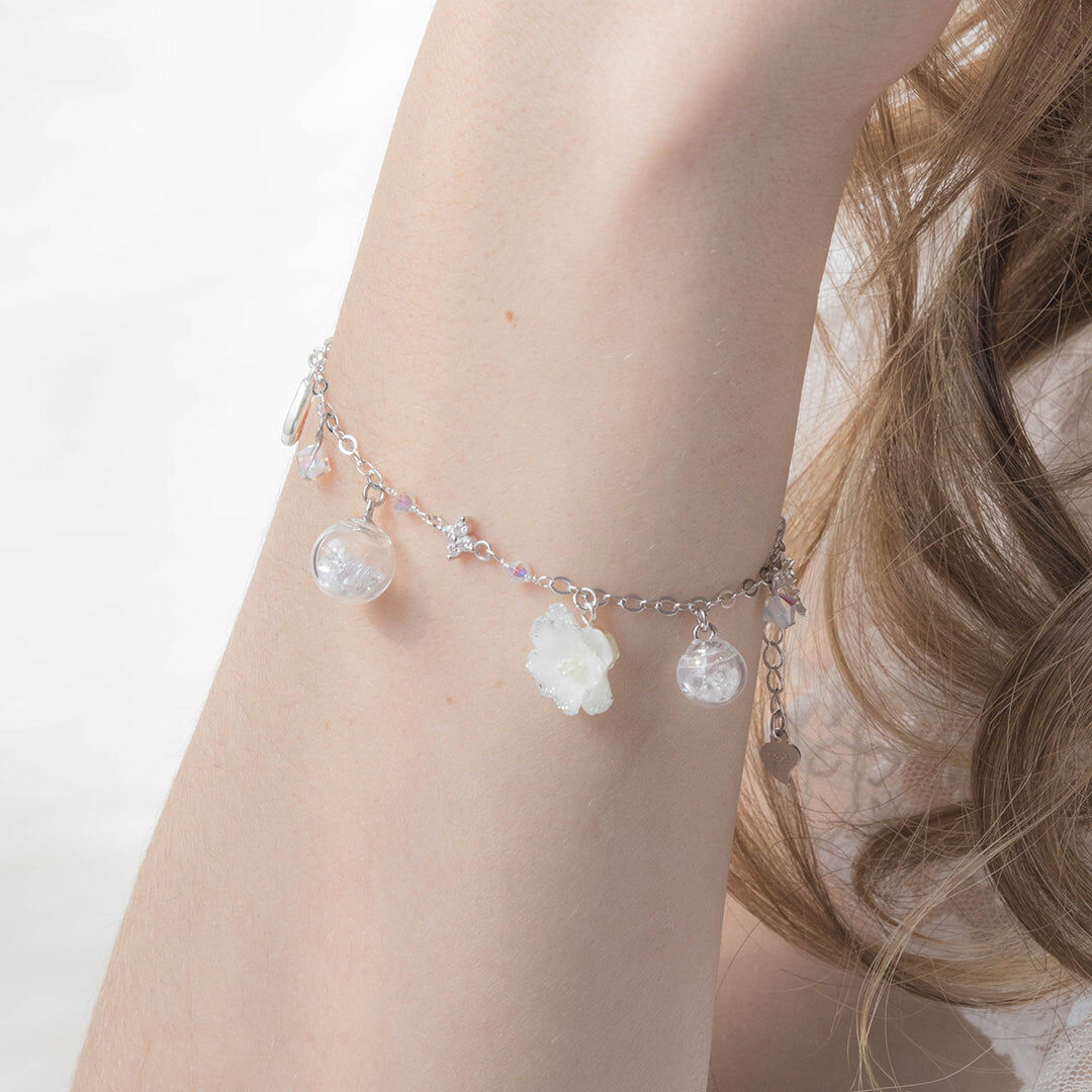 POM POM Peony 925 Silver Charm Bracelet