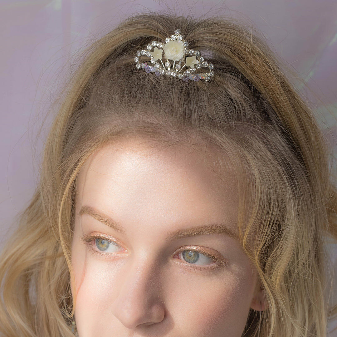 POM POM Peony Mini-Crown Hair Comb