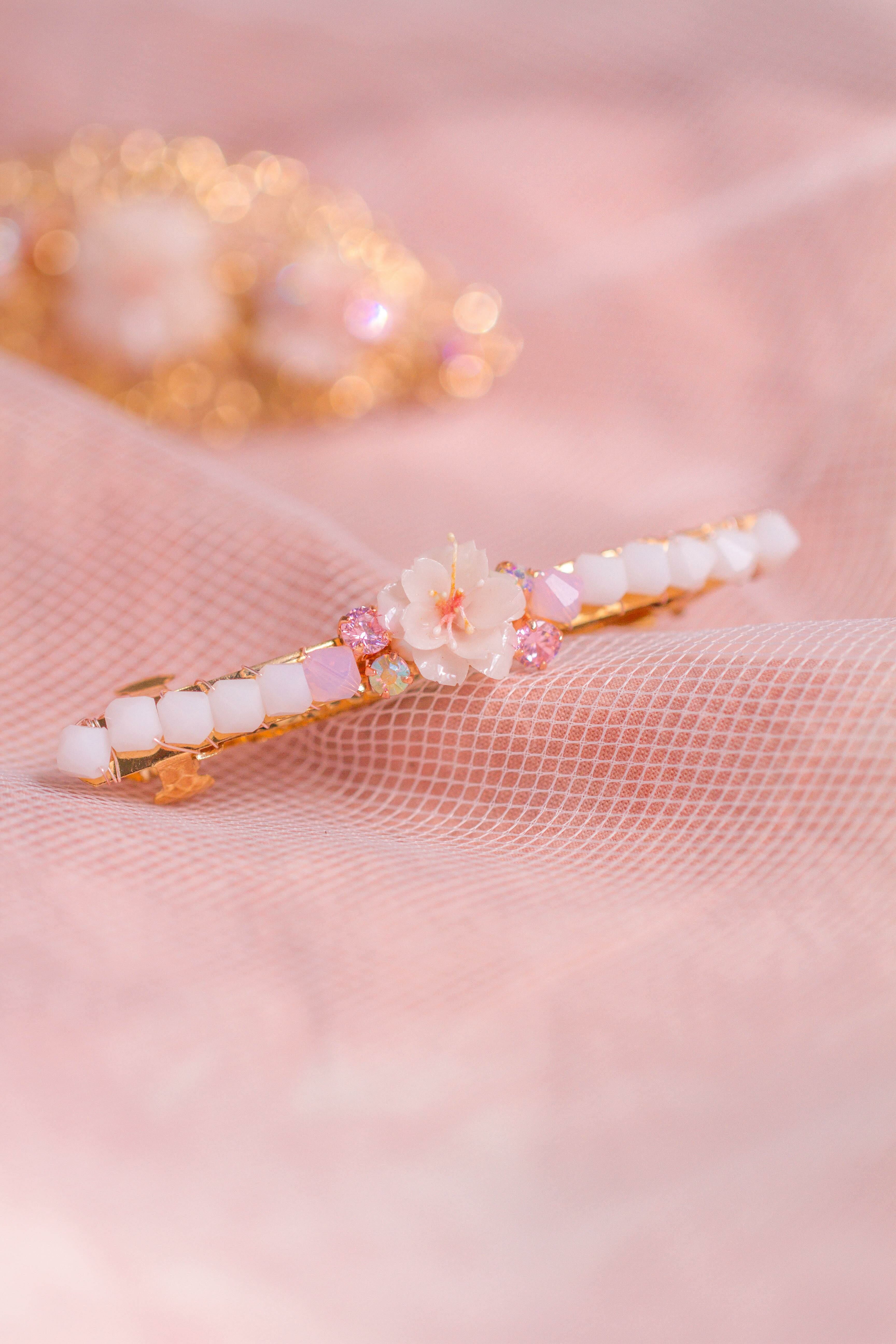 BLOSSOM Sakura Rose-gold Plated Hair Clip (S)