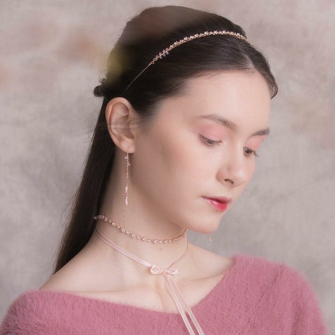 BLOSSOM CZ Rose-gold Plated Headband