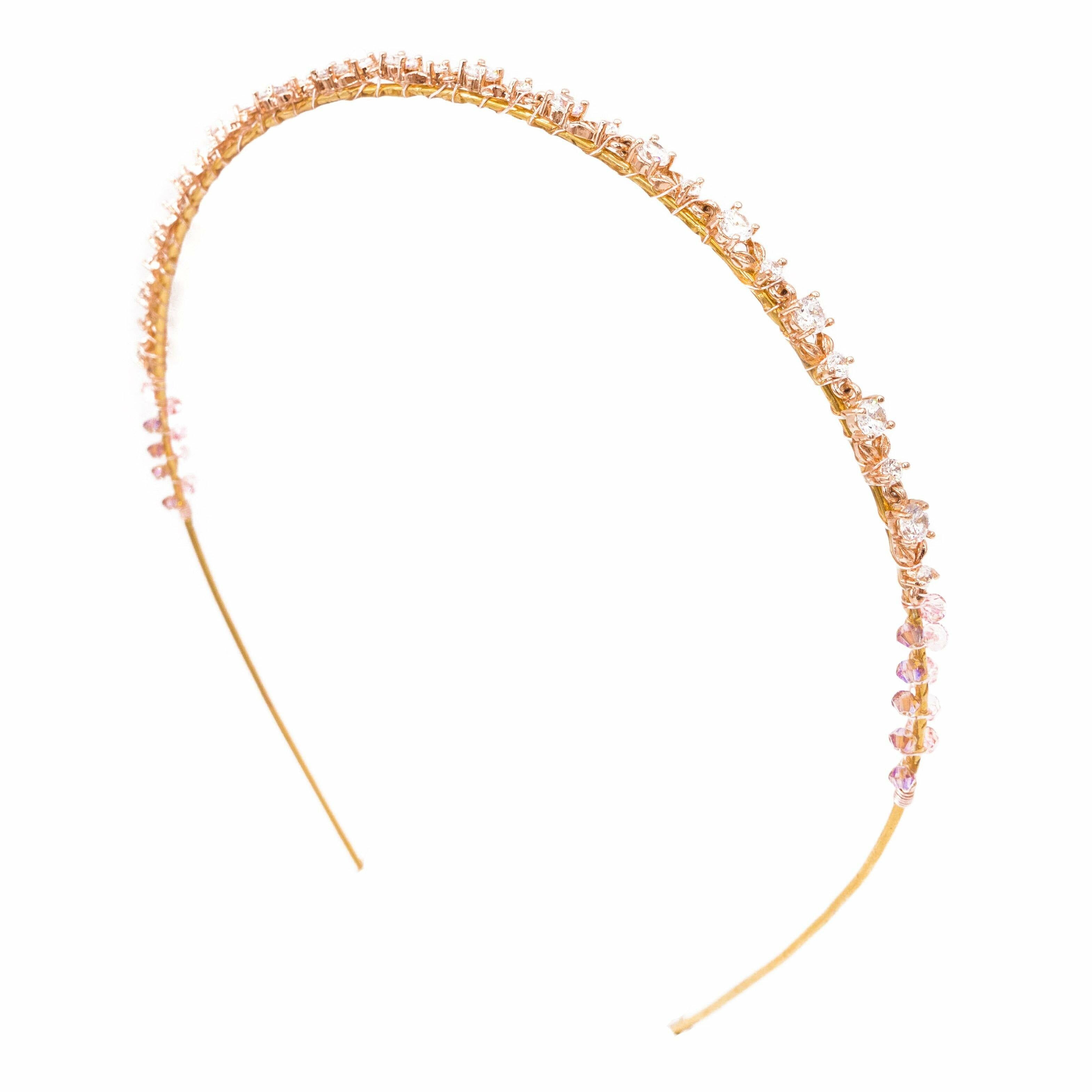 BLOSSOM CZ Rose-gold Plated Headband