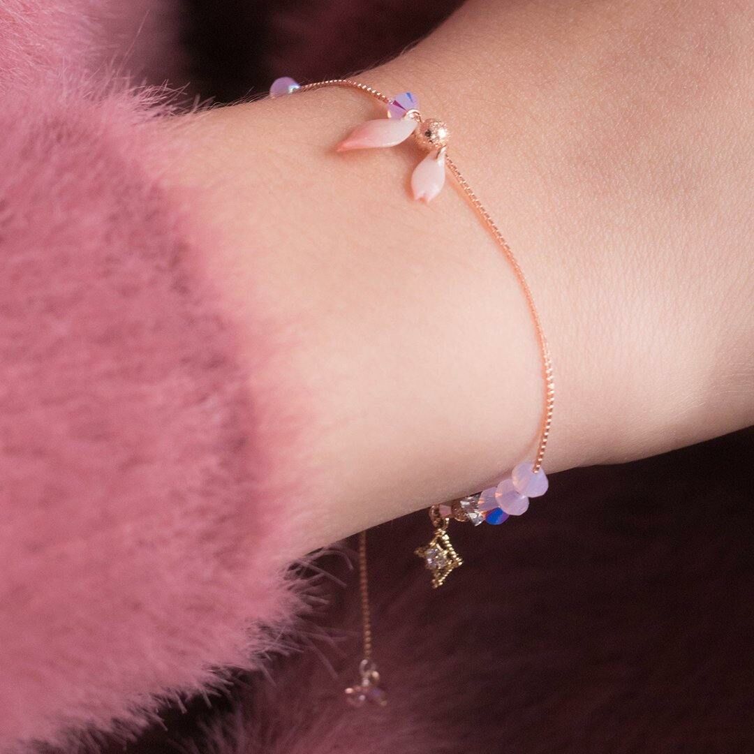 BLOSSOM Petals Rose-gold Plated 925 Silver Bracelet