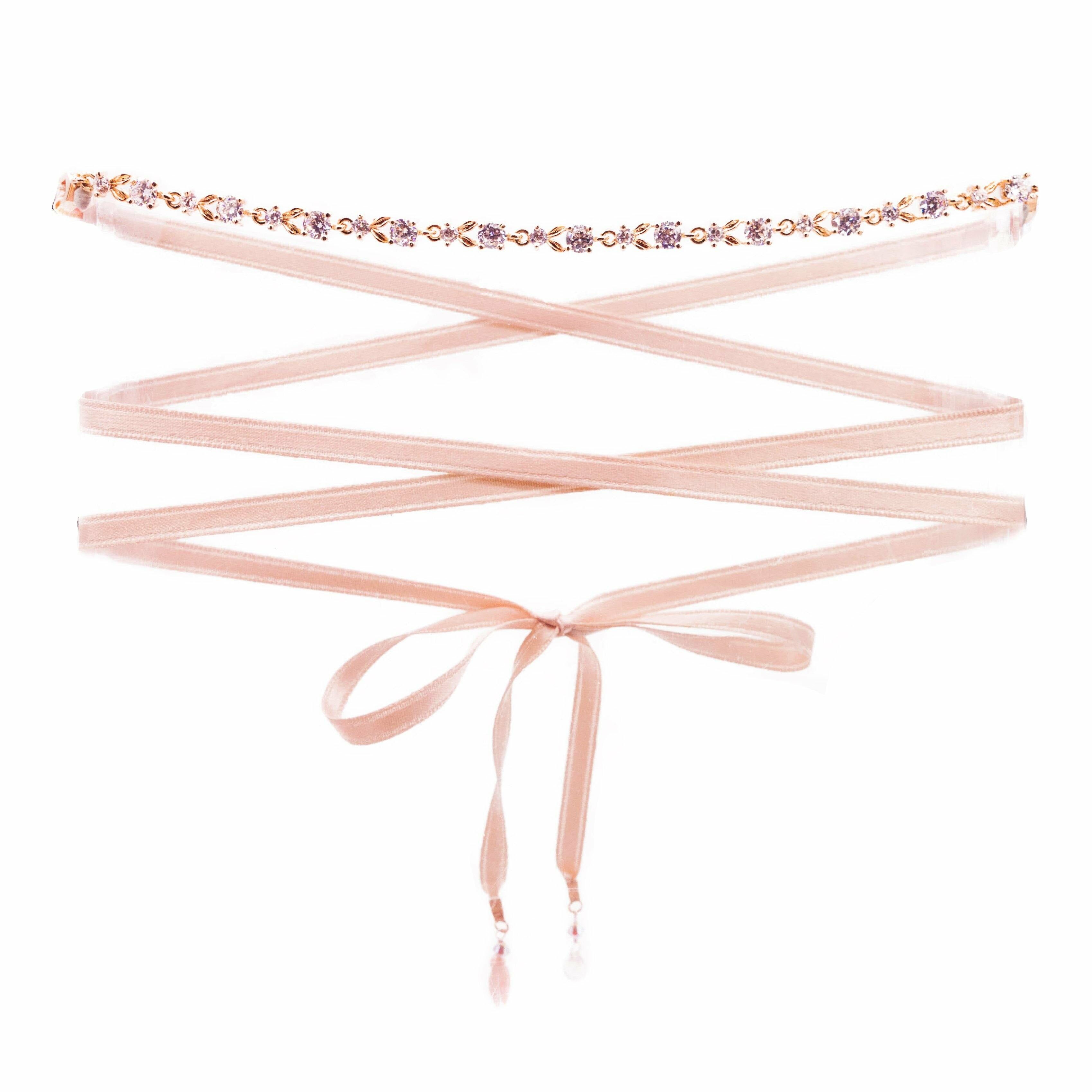 BLOSSOM CZ Ribbon Choker
