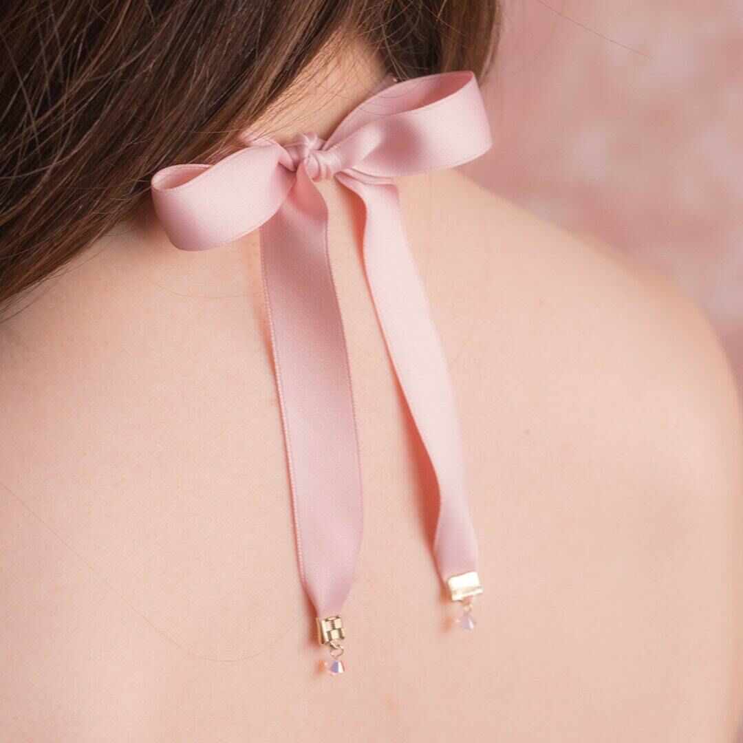 BLOSSOM Rose-gold Plated Lace Ribbon Choker