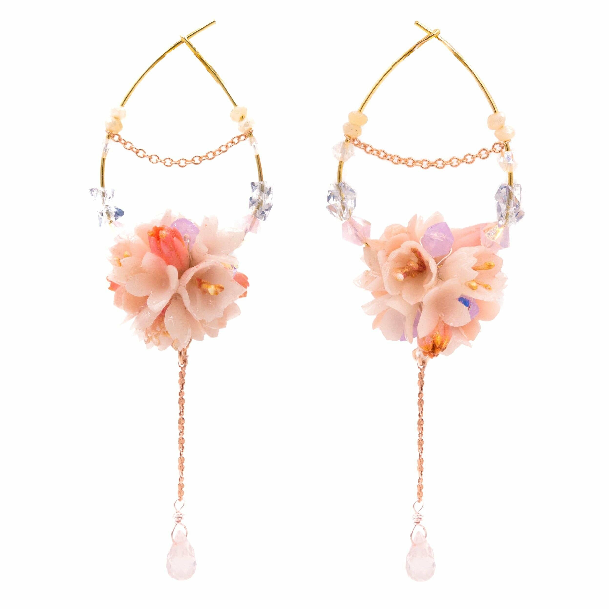 BLOSSOM Bouquet Hoop Gold-plated Earrings
