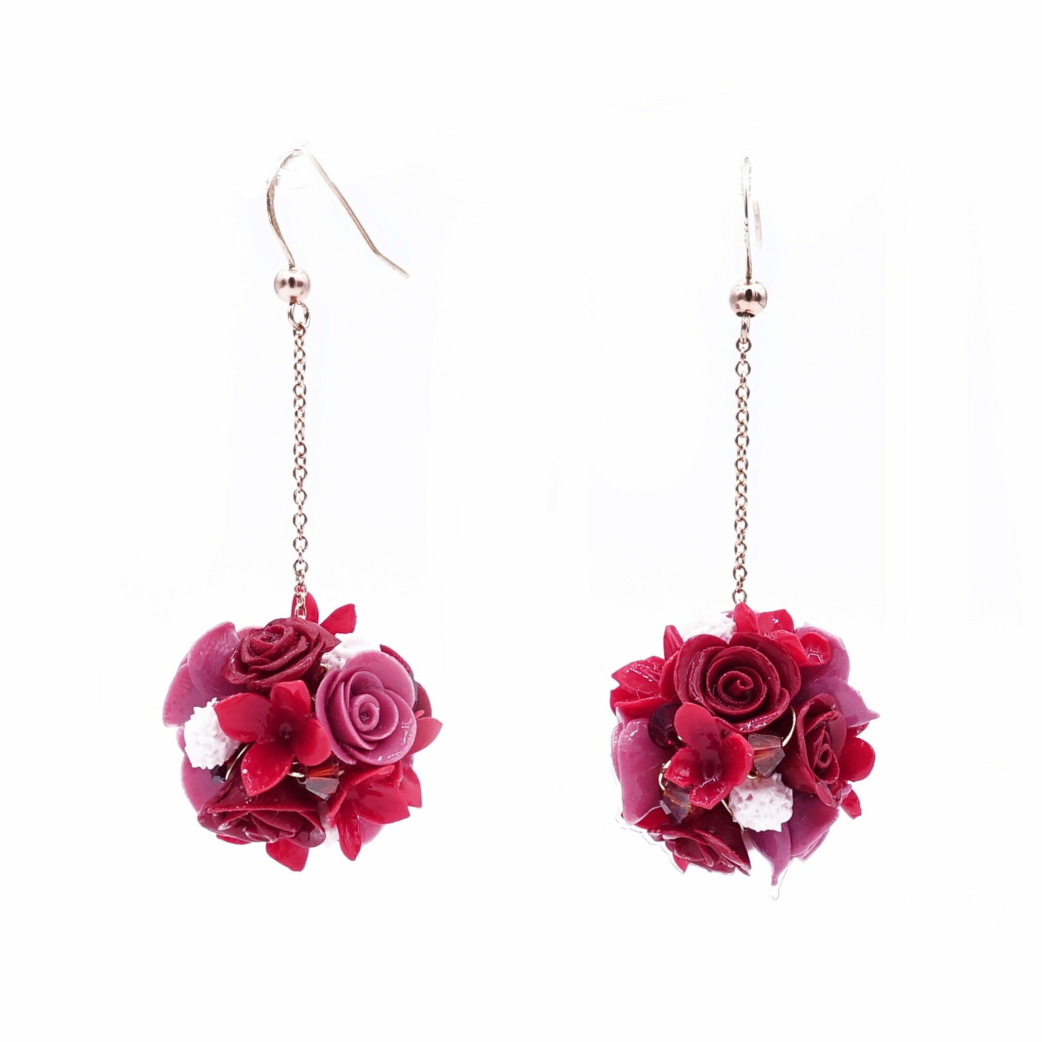 ROSY ROSIE Bouquet Rosegold-plated 925 Silver Earrings