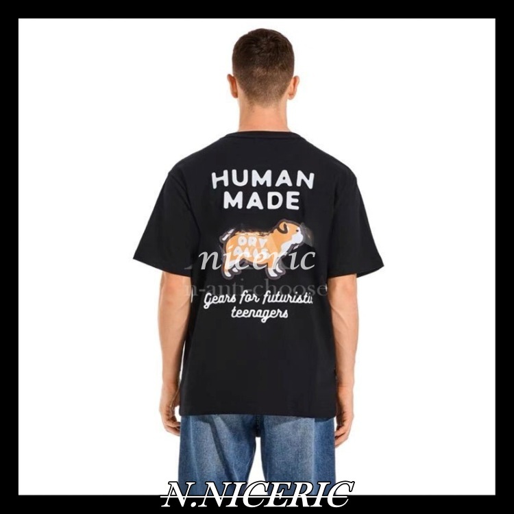 [Nice日韓歐美代購］21SS 日本天竺棉HUMAN MADE 口袋愛心  卡通鬥牛犬 字母LOGO短袖