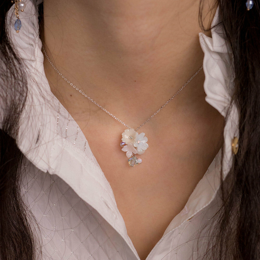 Rainshower Floral 925 Silver Necklace