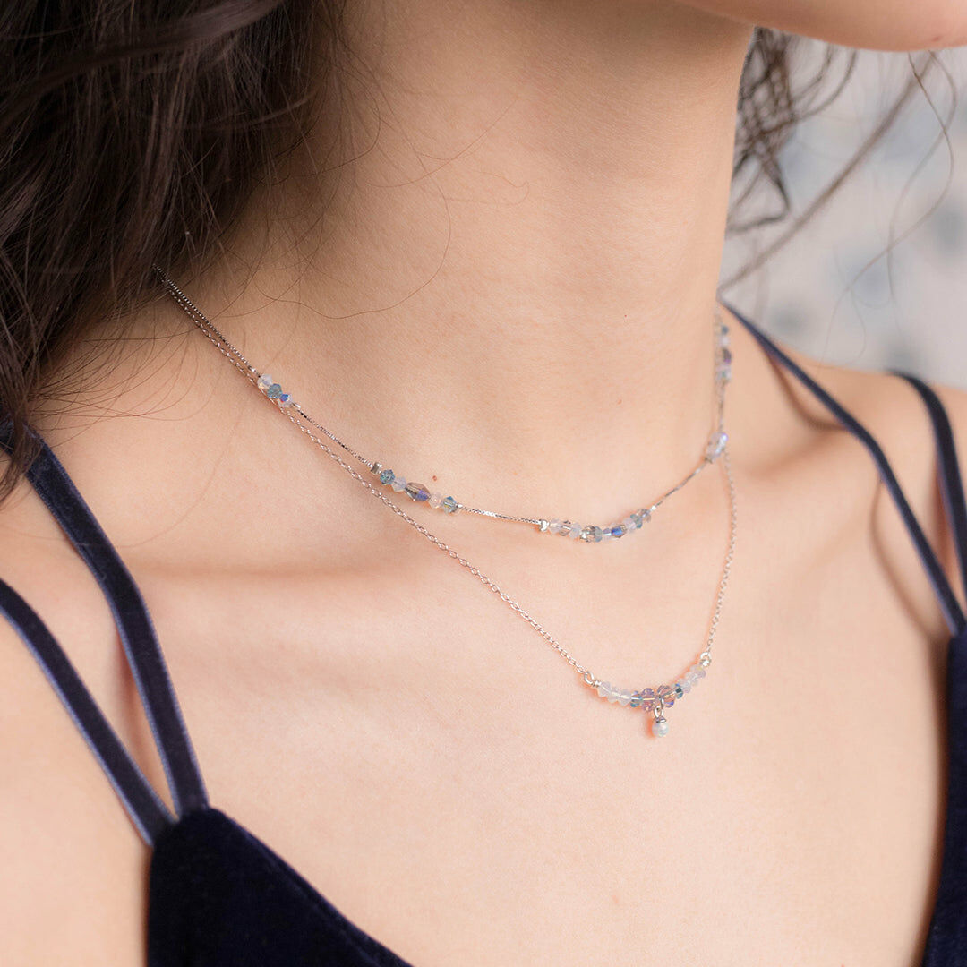 Rainshower 925 Silver Collar Necklace Set