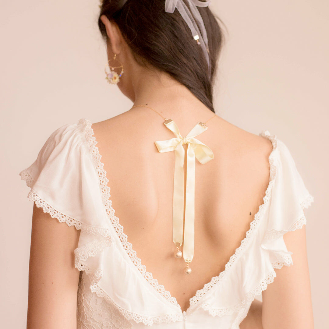 SUNSHOWER Backyard Gold-plated 925 Silver Ribbon Necklace