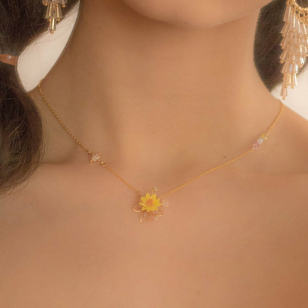 Sunflower Gold-plated 925 Silver Collar Necklace
