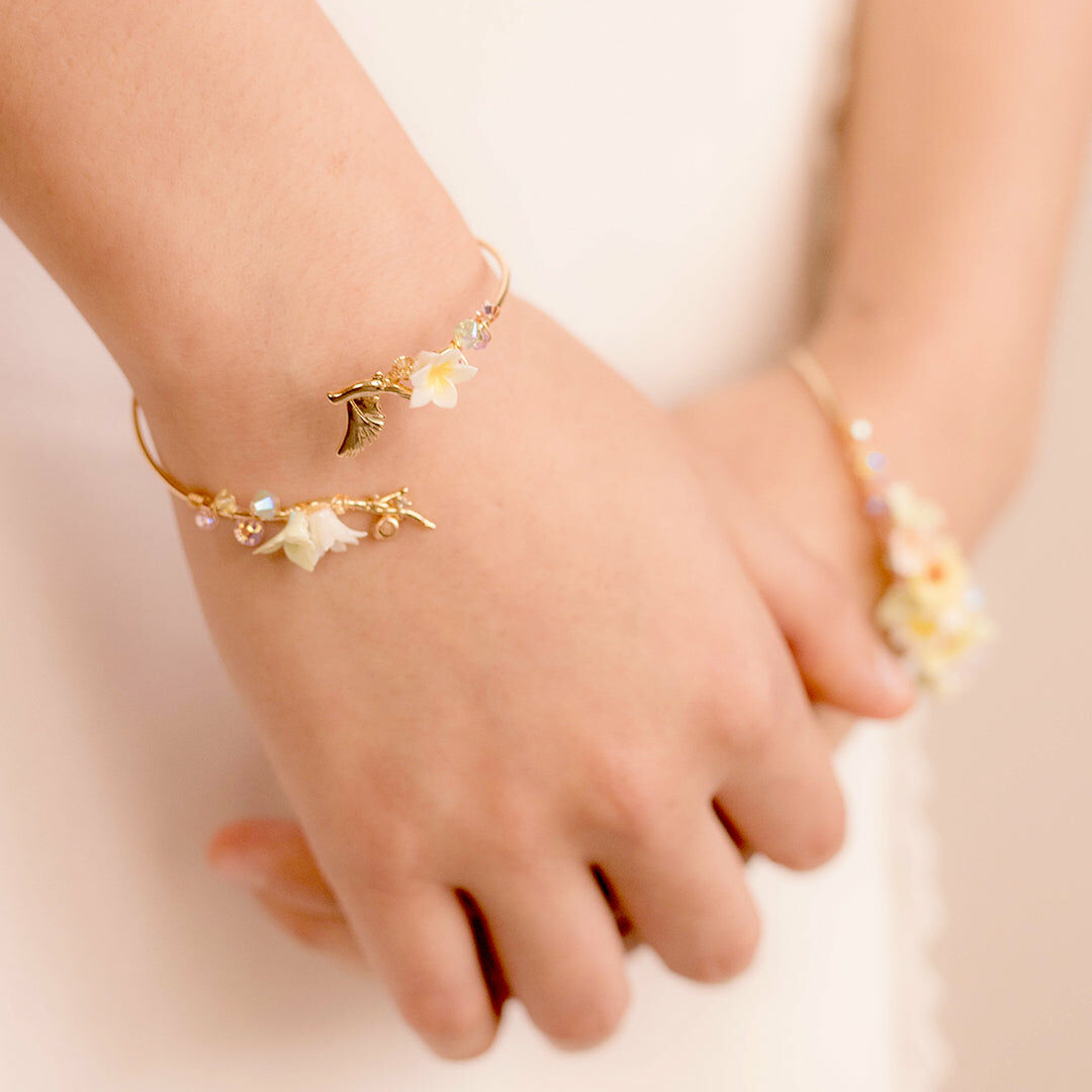 Plumeria Branch Bangle