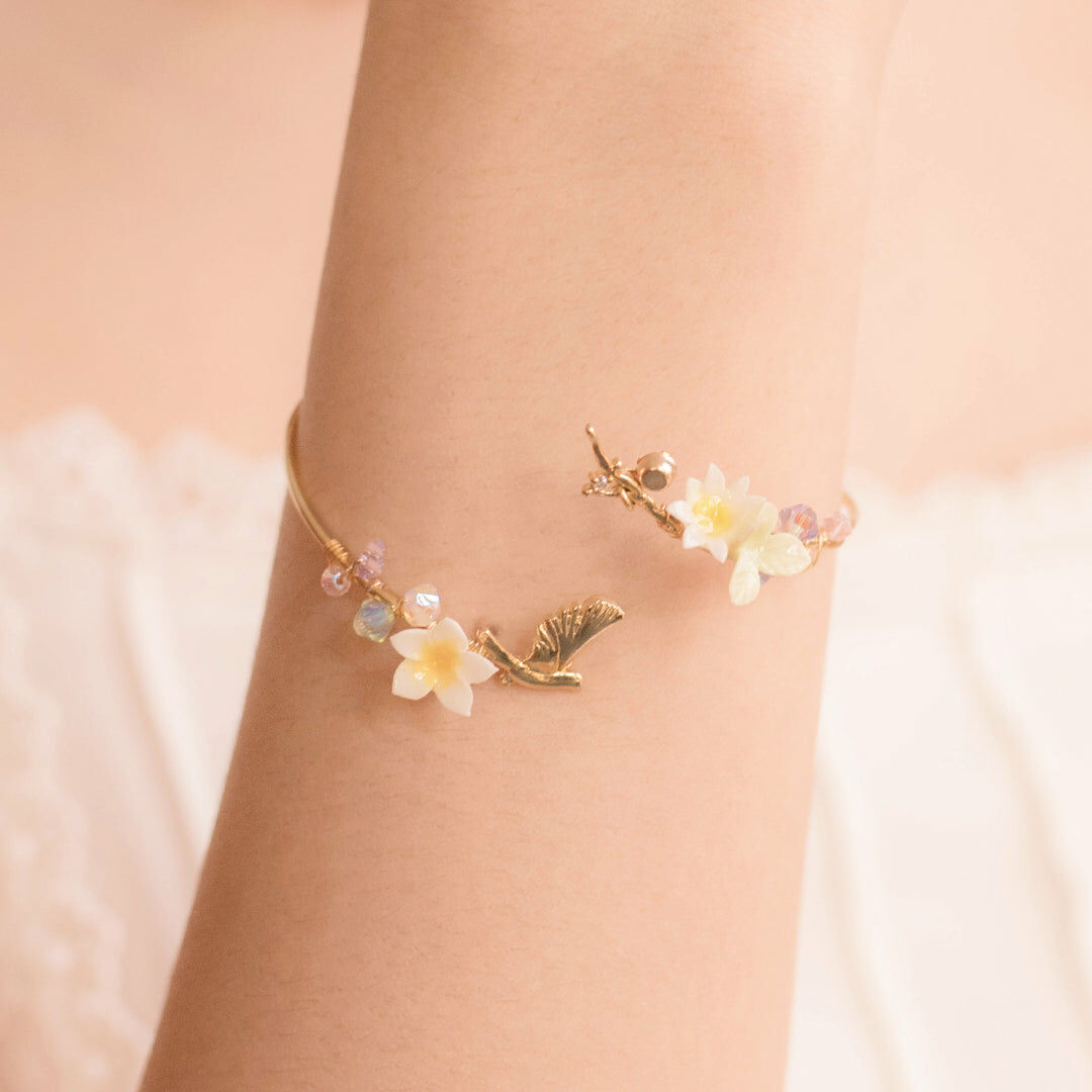 Plumeria Branch Bangle