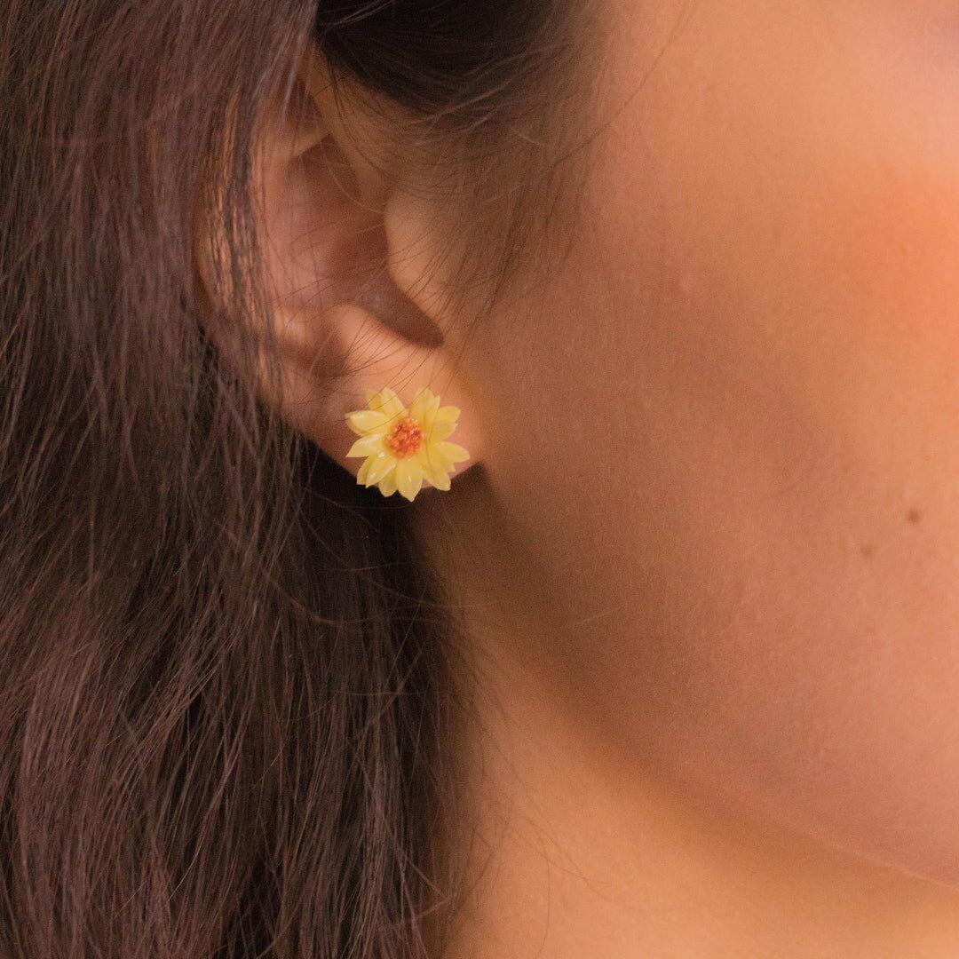 Sunflower 5-in-1 Gold-plated 925 Silver Earrings