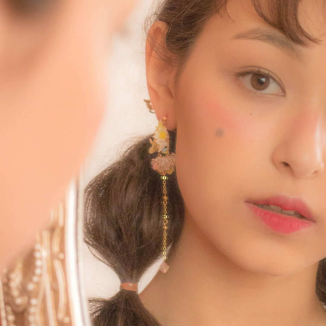 Sunshower Asymmetrical Gold-plated 925 Silver Earrings