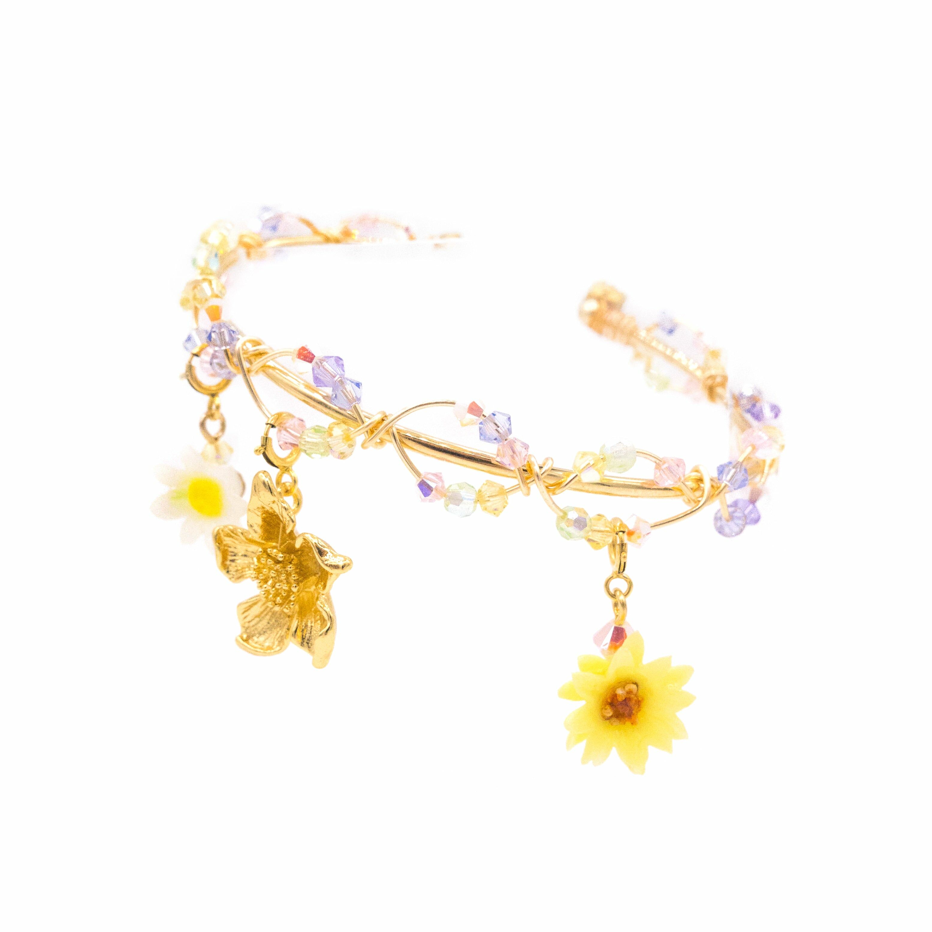 Sunshower Gold-plated Charm Bangle